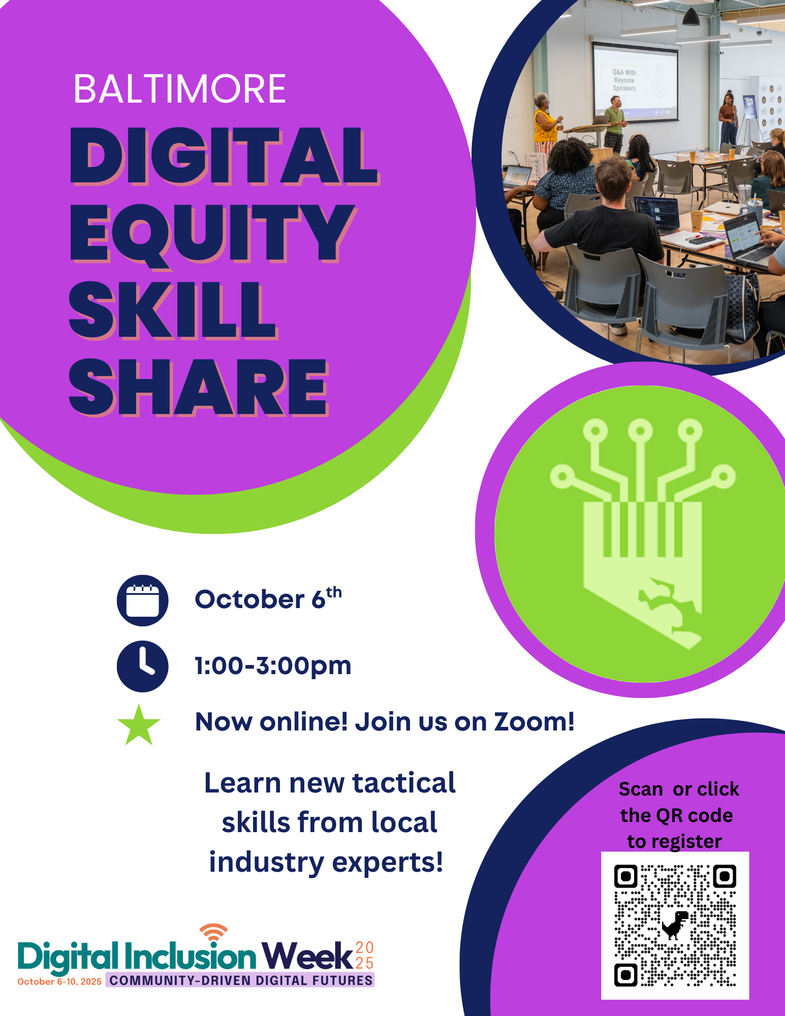 Baltimore Digital Equity Skill Share Flyer 