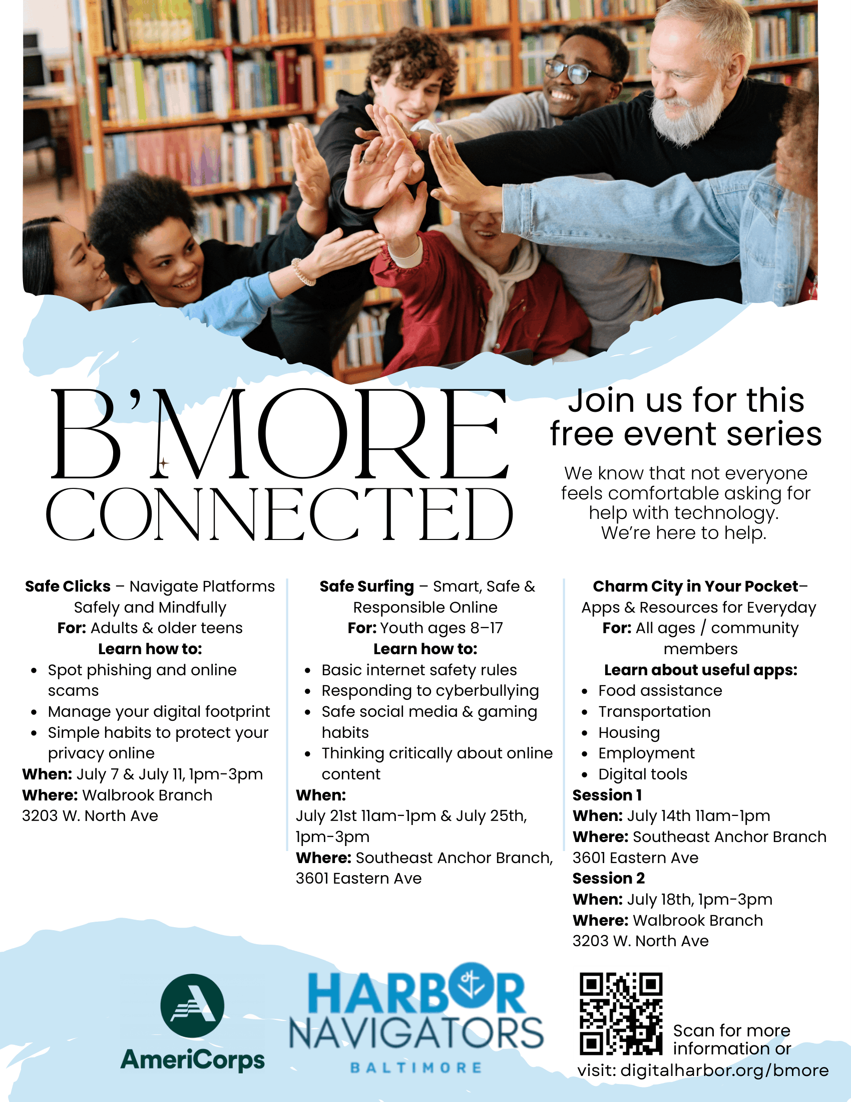 AmeriCorps Baltimore Harbor Navigators for B’More Connected 